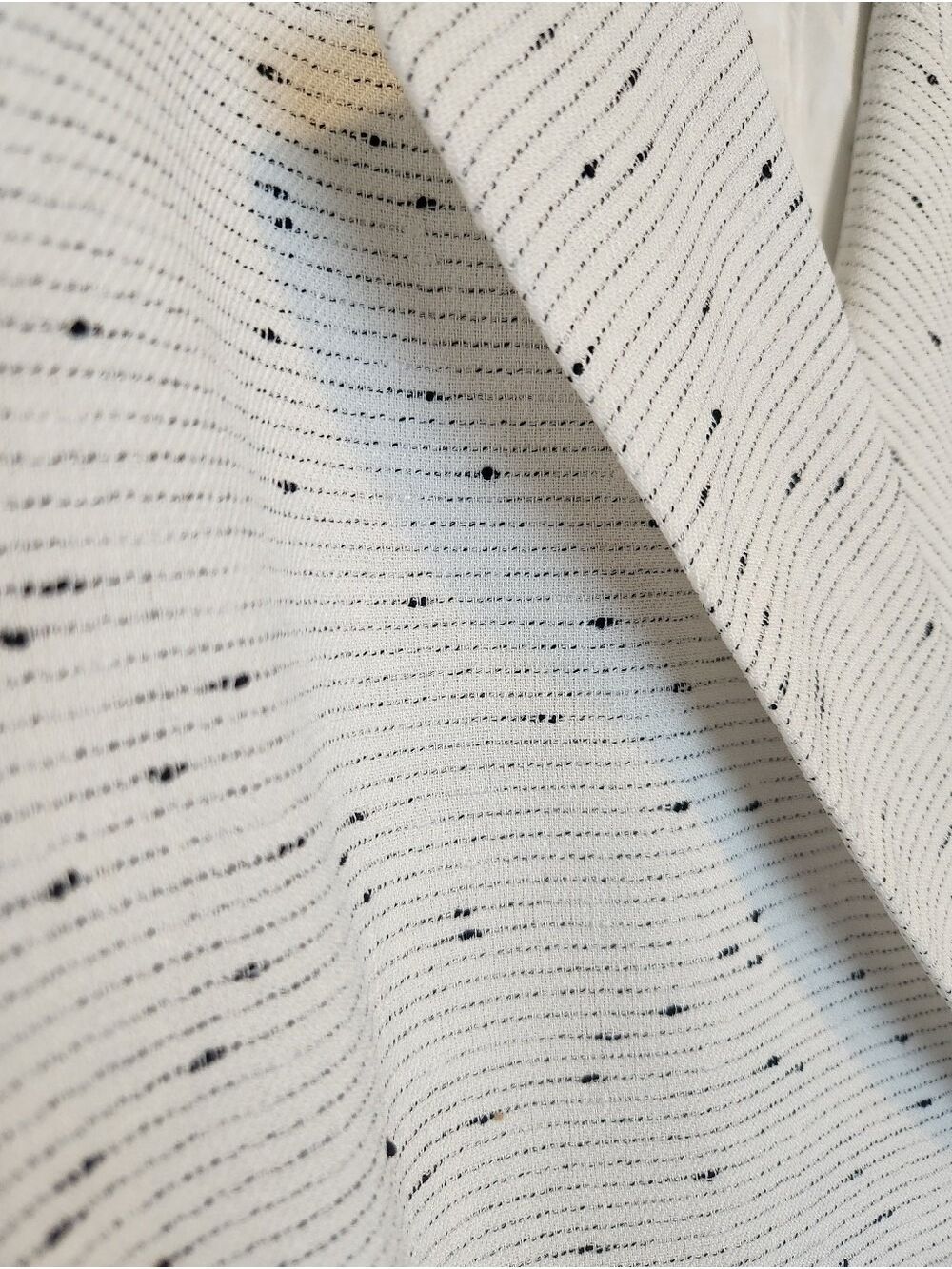 VINTAGE LE SUIT WARM WHITE TEXTURED WRAP BLAZER TIE WAIST JACKET 12 CAREER - Picture 5 of 11